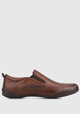 Kahve Deri Erkek Slip-On