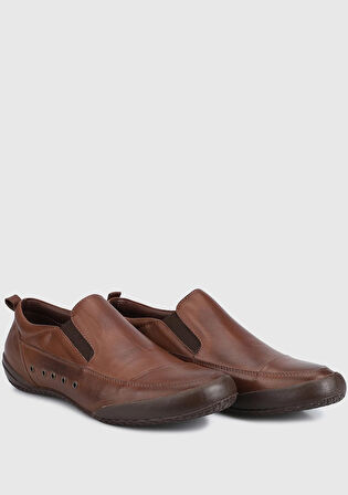 Kahve Deri Erkek Slip-On