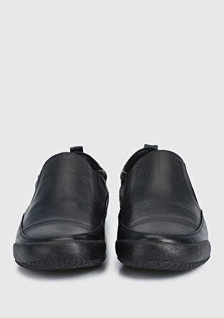 Siyah Deri Erkek Slip-On