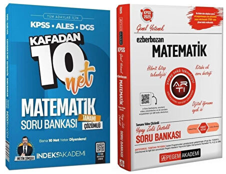 Pegem + İndeks 2025 KPSS Matematik Ezberbozan Soru Bankası 2 li Set Pegem + İndeks Akademi