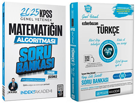 Pegem + İndeks 2025 KPSS Türkçe+Matematik Ezberbozan Soru Bankası 2 li Set Pegem + İndeks Akademi