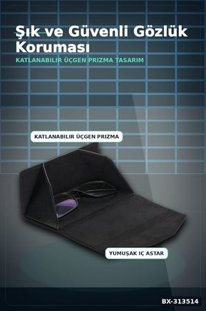 El Işi Hakiki Deri Siyah Gözlük Kılıfı 15.5x6 Cm Erkek Kadın Hediyelik BX-313514