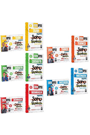 İndeks Akademi 2026 KPSS Genel Yetenek Genel Kültür Video Ders Notları + Soru Bankası 10 lu Set