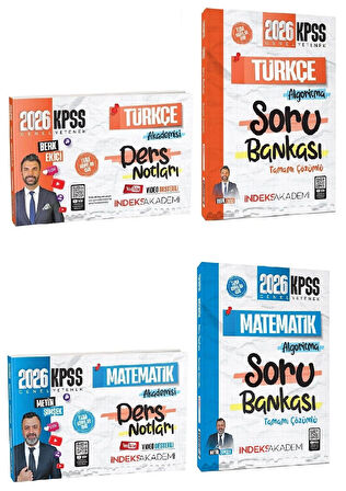 İndeks Akademi 2026 KPSS Türkçe + Matematik Video Ders Notları + Soru Bankası 4 lü Set