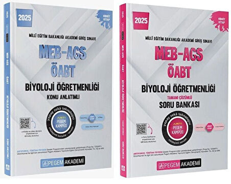 Pegem 2025 ÖABT Biyoloji Öğretmenliği Konu + Soru Bankası 2 li Set Pegem Akademi Yayınları