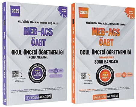 Pegem 2025 ÖABT Okul Öncesi Öğretmenliği Konu Anlatımlı + Soru Bankası 2 li Set Pegem Akademi