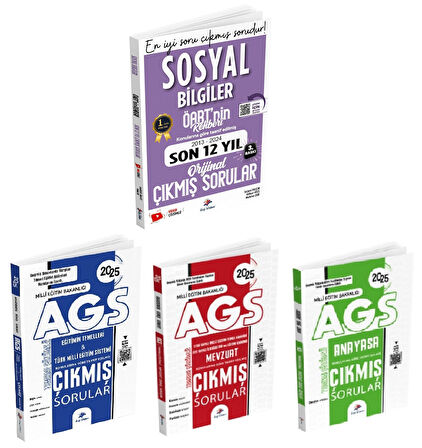 Dizgi Kitap 2025 ÖABT  Sosyal Bilgiler + AGS Eğitimin Temelleri + Mevzuat + Anayasa Çıkmış 4 lü Set
