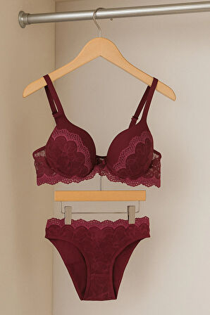 Dolgulu Destekli Sütyen Külot İç Çamaşırı Takımı