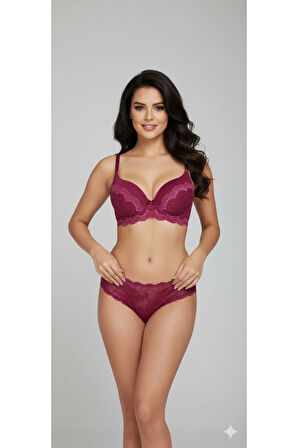 Dolgusuz Toparlayıcı Sütyen Külot Dantelli İç Çamaşırı Takımı
