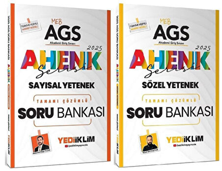 Yediiklim 2025 MEB-AGS Sayısal + Sözel Yetenek Soru Bankası 2 li Set Ahenk Serisi Yediiklim Yayın