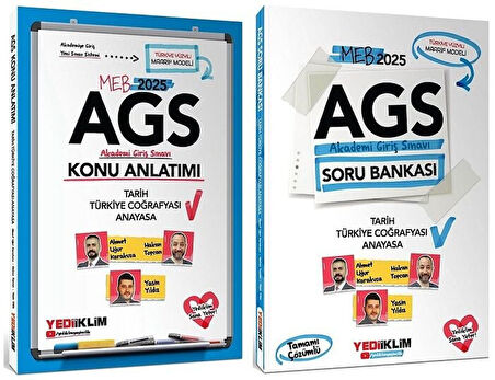 Yediiklim 2025 MEB-AGS Tarih, Türkiye Coğrafyası, Anayasa Konu Anlatımı + Soru Bankası 2 li Set