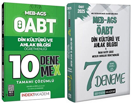 Pegem + İndeks 2025 ÖABT MEB-AGS Din Kültürü ve Ahlak Bilgisi Öğretmenlği 7+10 Deneme 2 li Set Pegem + İndeks Akademi Yayınları
