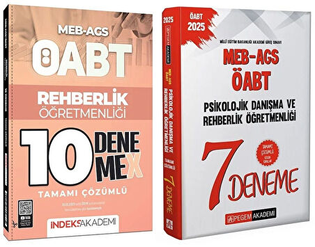 Pegem + İndeks 2025 ÖABT MEB-AGS Psikolojik Danışma ve Rehberlik 7+10 Deneme 2 li Set Pegem + İndeks Akademi Yayınları