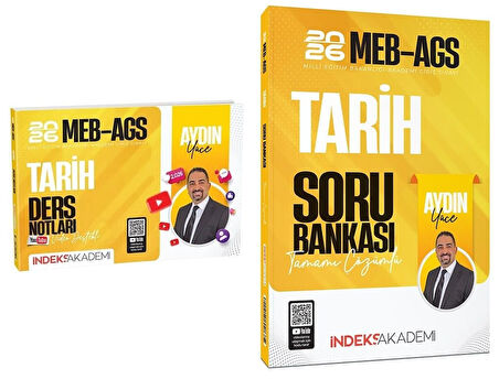 İndeks Akademi 2026 MEB-AGS Tarih Video Ders Notları + Soru Bankası 2 li Set - Aydın Yüce
