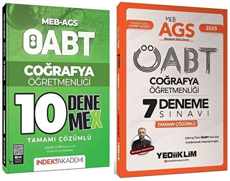 Yediiklim + İndeks 2025 ÖABT MEB-AGS Coğrafya Öğretmenliği 7+10 Deneme 2 li Set - Ramazan Kocakaya Yediiklim + İndeks Akademi Yayınları