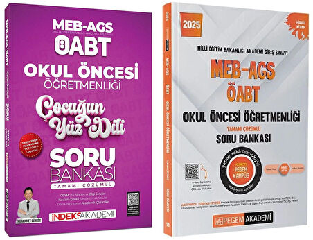 Pegem + İndeks 2025 ÖABT MEB-AGS Okul Öncesi Çocuğun Yüz Dili Soru Bankası 2 li Set - Muhammet Güngör Pegem + İndeks Akademi Yayınları