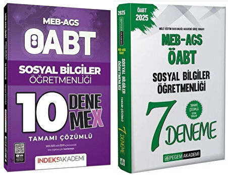 Pegem + İndeks 2025 ÖABT MEB-AGS Sosyal Bilgiler Öğretmenliği 7+10 Deneme 2 li Set Pegem + İndeks Akademi Yayınları