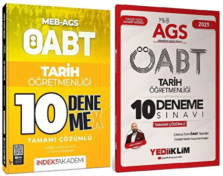 Yediiklim + İndeks 2025 ÖABT MEB-AGS Tarih Öğretmenliği 10+10 Deneme 2 li Set - Yasin Korkut Yediiklim + İndeks Akademi Yayınları