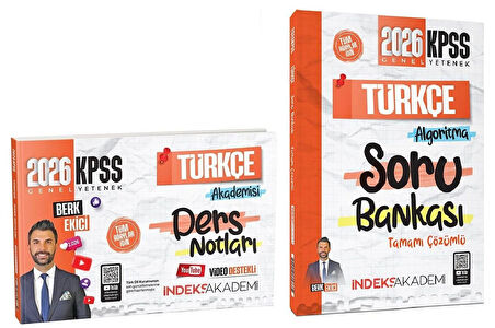 İndeks Akademi 2026 KPSS Türkçe Akademisi Video Ders Notları + Soru Bankası 2 li Set