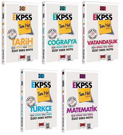 Yargı 2026 EKPSS Hem Konu Hem Soru Özet Ders Notu Tam Not Serisi 5 li Set Yargı Yayınları