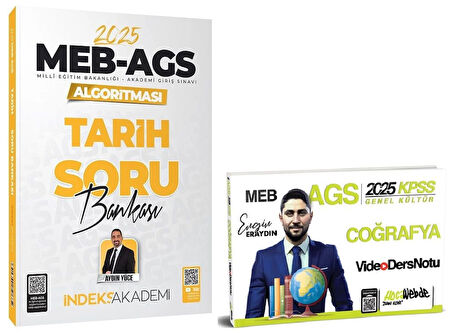 HocaWebde + İndeks 2025 MEB-AGS KPSS Türkiye Coğrafyası Video Ders Notu + Tarih Soru Bankası 2 li Set