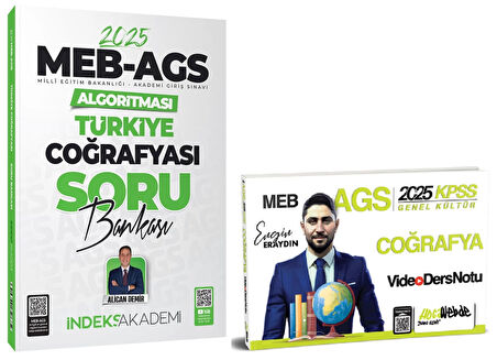 HocaWebde 2025 MEB-AGS KPSS Türkiye Coğrafyası Video Ders Notu + Soru Bankası 2 li Set