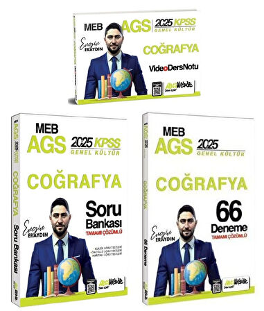 HocaWebde 2025 MEB-AGS Türkiye Coğrafyası Video Ders Notu + Soru Bankası + 66 Deneme 3 lü Set - Engin Eraydın HocaWebde Yayınları