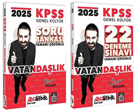 HocaWebde 2025 KPSS Vatandaşlık Soru Bankası + 22 Deneme 2 li Set - Özgür Özkınık HocaWebde Yayınları