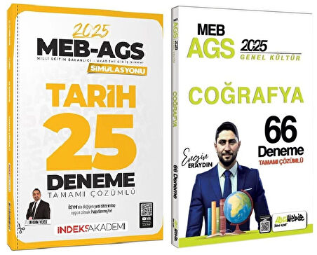 HocaWebde + İndeks 2025 MEB-AGS Türkiye Coğrafyası + Tarih 66+25 Deneme 2 li Set - Engin Eraydın, Aydın Yüce HocaWebde Yayınları