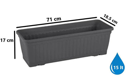 Omnipazar SO-KMB3 Kemer Balkon Saksı 15 Litre No 3