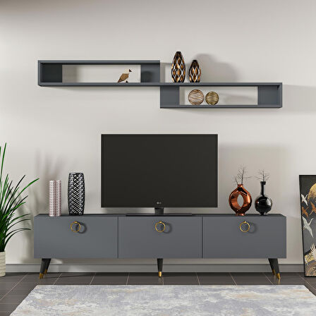MOBİLYA GEZEGENİ LİNE TV ÜNİTESİ Antrasit 180 CM - X3132