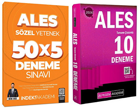 Pegem + İndeks 2025 ALES 10+5 Deneme 2 li Set Pegem + İndeks Akademi Yayınları