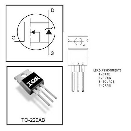 IRFZ44 N KANAL MOSFET - 55V 49A Mosfet - TO220