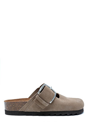 14444 Ch-Kifidis Soft Step Kadın Süet Deri Sabo Mantar Terlik 36-41