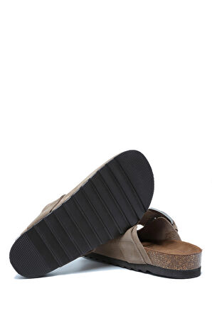 14444 Ch-Kifidis Soft Step Kadın Süet Deri Sabo Mantar Terlik 36-41