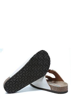 K10260DK Kifidis Soft Step Kadın Çift Bantlı Deri Mantar Terlik 36-41