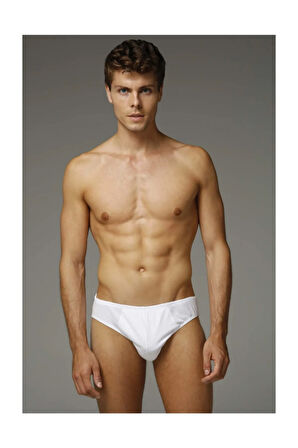 Erkek Penye Ince Slip 6 Lı Beyaz %100 Pamuk