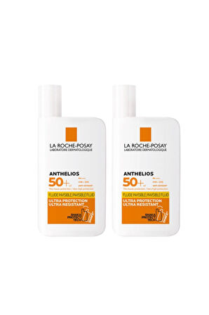 La Roche Posay Anthelios Uvmune Fluid SPF+50 Tüm Ciltler İçin Yüksek Korumalı Yüz Güneş Kremi 2 Adet