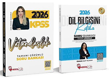2026 KPSS Vatandaşlık + Dil Bilgisi Soru Bankası 2 li Set - Esra Özkan Öznur Saat Hoca Kafası
