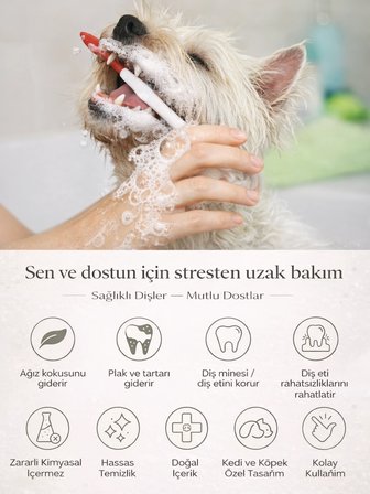 Greenwich Köpek Diş Temizleme Parmak Mendili Büyük Boy 60 Adet Vegan Ağız Bakımı
