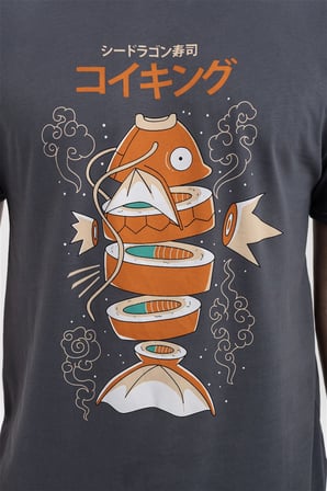 Erkek Sushi Tasarımlı Bisiklet Yaka %100 Pamuklu Tişört