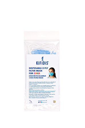 Kifidis 3 Katlı Çocuk Cerrahi Maske / 10'luk