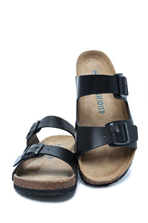K0765DE Kifidis Soft Step Erkek Çift Bantlı Deri Mantar Terlik 40-46
