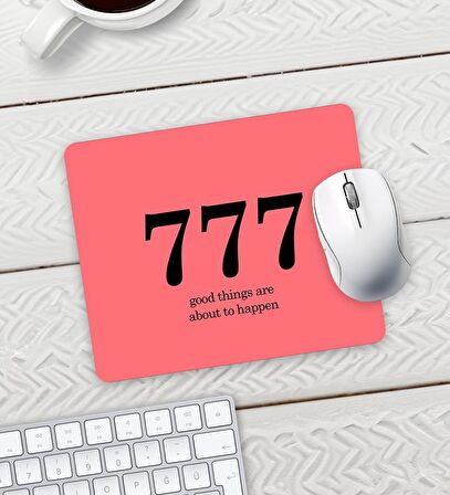 777 Olumlama Baskılı Mouse Pad 23x19cm Fare Altlığı Kaydırmaz Taban De602