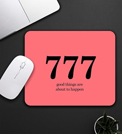 777 Olumlama Baskılı Mouse Pad 23x19cm Fare Altlığı Kaydırmaz Taban De602