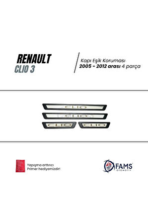 Renaul.t. Clio 3 Krom Kapı Eşik Koruması 4 Parça 2005-2012