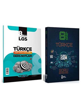 Süper Fiyat İsem LGS Türkçe Soru ve Marka LGS Türkçe Özet Ders Notu 2 li Set