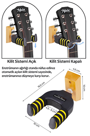 Lastvoice GPR-653 Profesyonel Üst Kalite Gitar Duvar Askısı Standı Aparatı