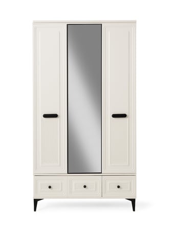Alaska 3 Kapaklı %100 MDF Elbise Dolabı Gardrop 117x54x212