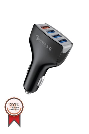 Mobil Aksesuar Bağlantı Başlığı Seyahat Şarjı Hızlı Şarj Adaptörü 4 Port Çift Usb C20 Siyah